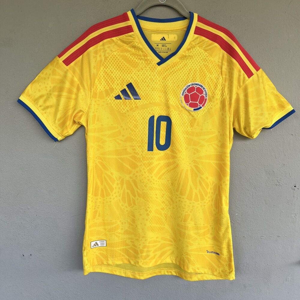 Adidas Colombia 2026 World Cup Home Soccer Jersey #10 IP8211 Men's M